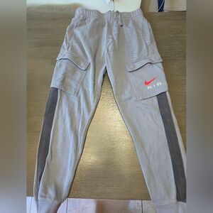 Nike Gray Sweatpants with Red Accents